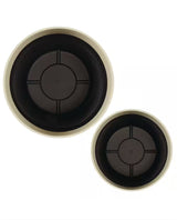 13 in. and 16 in. Clovis Gray Resin Planters - Nested Set (13 in. D x 15 in. H and 16 in. D x 18 in. H)