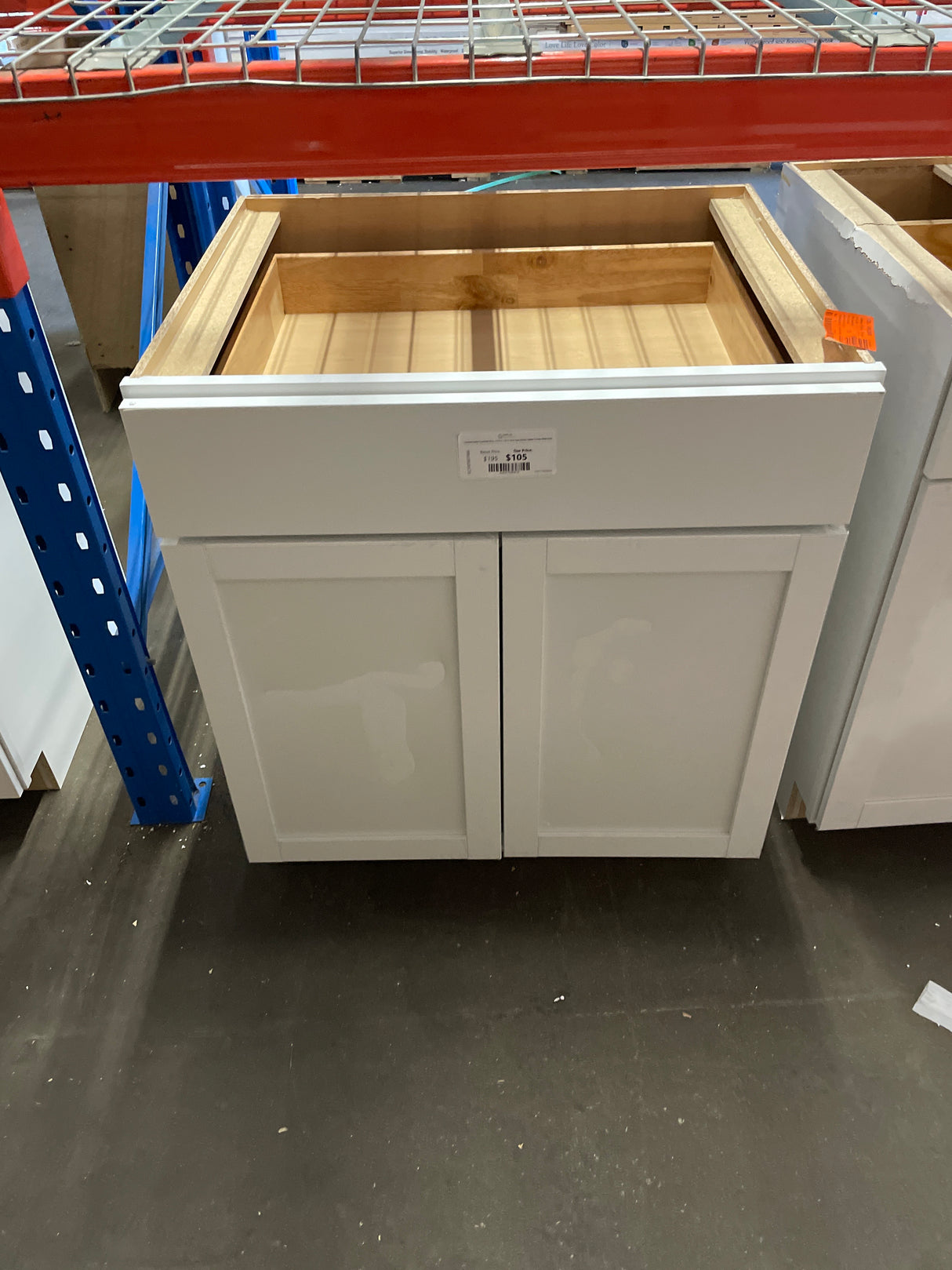 Courtland Shaker Assembled 30 in. x 34.5 in. x 24 in. Stock Base Kitchen Cabinet in Polar White Finish