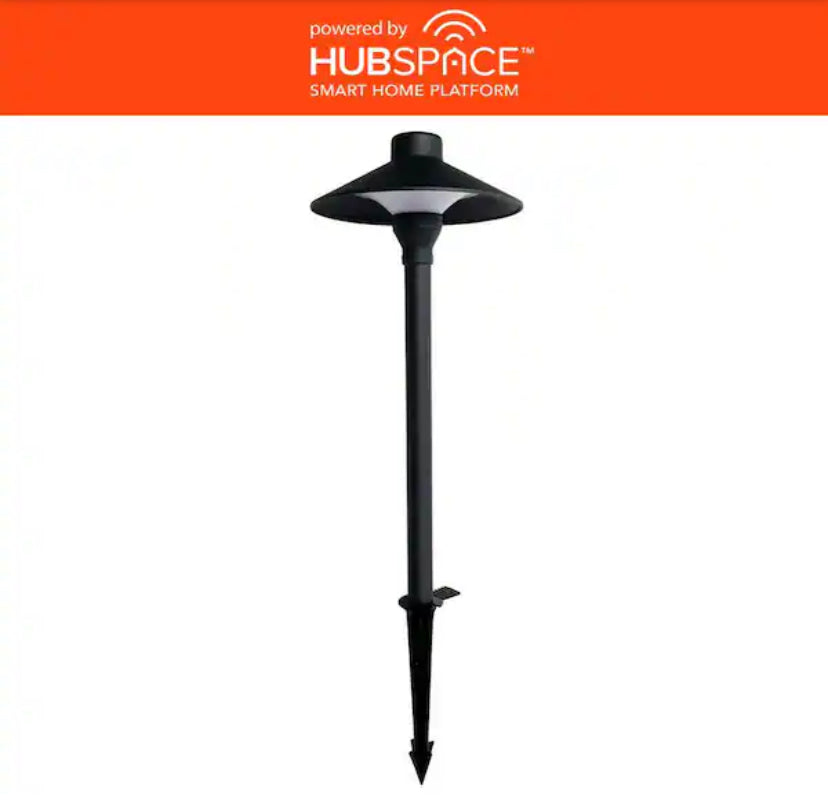 Vernon Park 120 Lumen Low Voltage Black Integrated LED Aluminum Outdoor Path Light Powered by Hubspace (1-Pack)