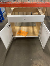 Westfield Feather White Assembled Sink Base Kitchen Cabinet (36 in. W x 23.75 in. D x 35 in. H)