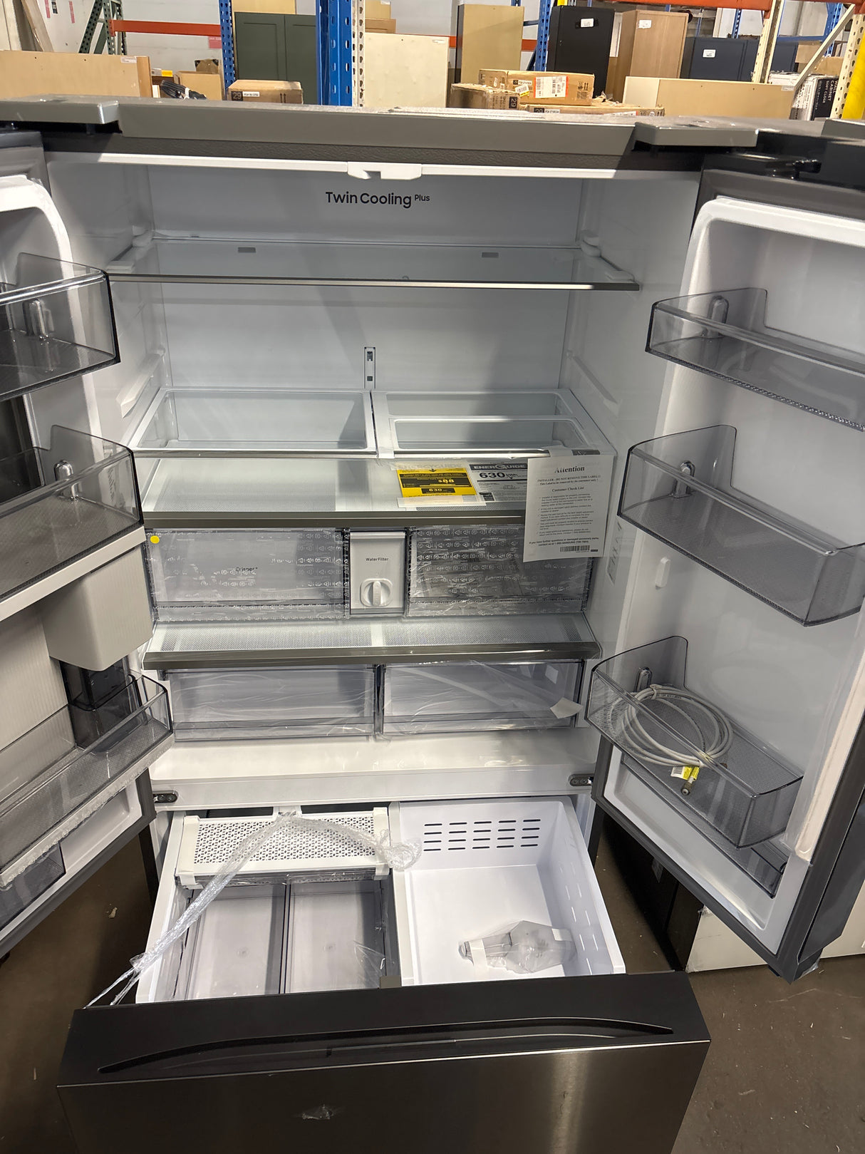 Samsung 24 cu. ft. Bespoke Counter Depth 3-Door French Door Refrigerator with Beverage Center