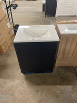 Bannister 25 in. W x 19 in. D x 35 in. H Single Sink Bath Vanity in Deep Blue with White Cultured Marble Top