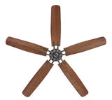 Danetree 60 in. Indoor/Outdoor Natural Iron Ceiling Fan with Hand Carved Wood Blades and Pull Chain Included