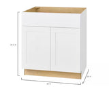 Avondale 33 in. W x 24 in. D x 34.5 in. H Ready to Assemble Plywood Shaker Sink Base Kitchen Cabinet in Alpine White