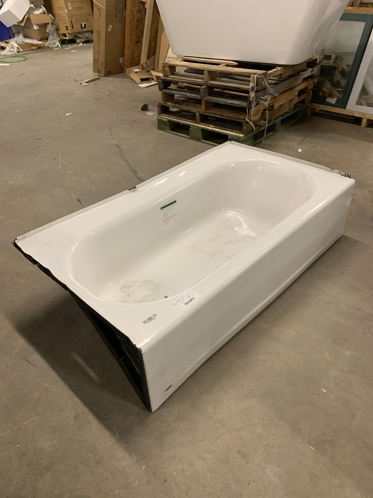 Princeton Luxury Ledge 5 ft. Americast Left-Hand Drain Drop-in Rectangular Bathtub in White