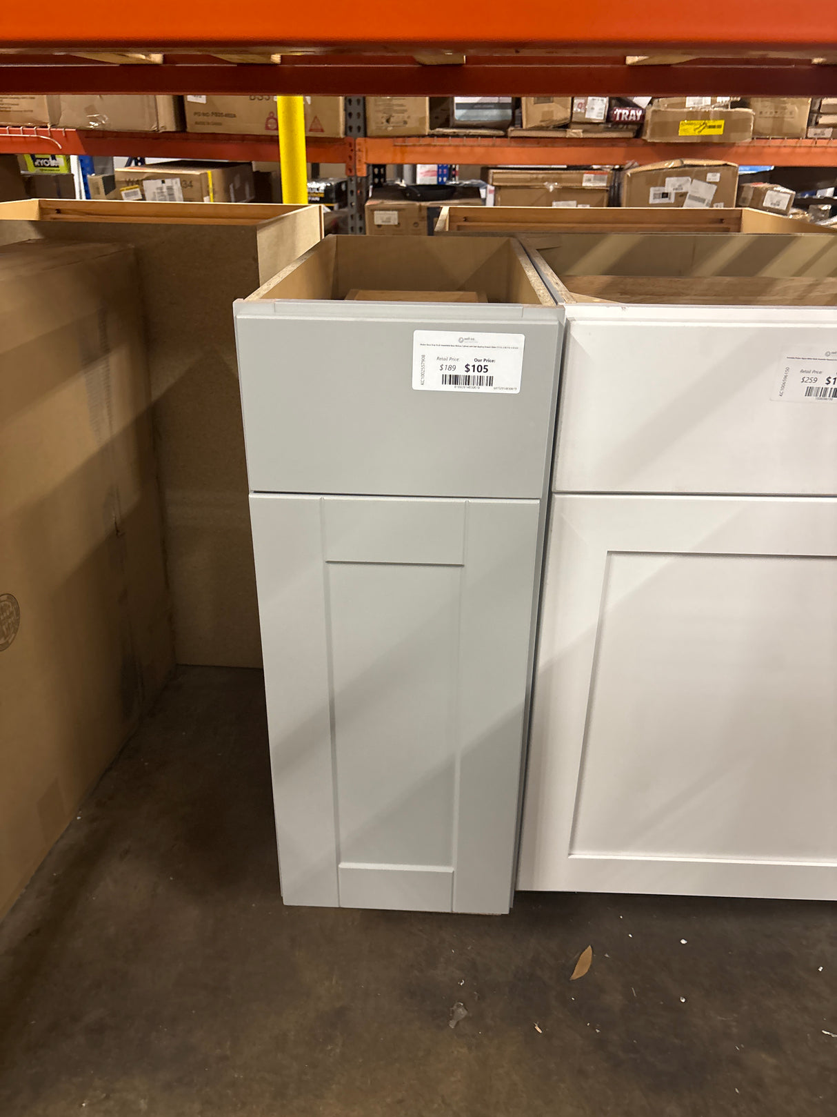 Shaker Dove Gray Stock Assembled Base Kitchen Cabinet with Ball-Bearing Drawer Glides (12 in. x 34.5 in. x 24 in.)