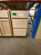 Recessed Panel 18 in. W x 24 in. D x 34.5 in. H Assembled 3 Drawer Base Cabinet in Unfinished