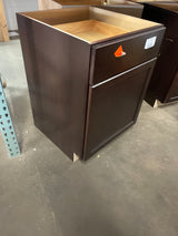 Shaker 24 in. W x 24 in. D x 34.5 in. H Assembled Base Kitchen Cabinet in Java with Ball-Bearing Drawer Glides