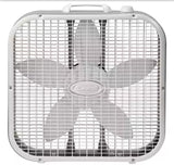 30 in. 3 Speeds Box Fan in White with Save-Smart Technology for Energy Efficiency, Carry Handle