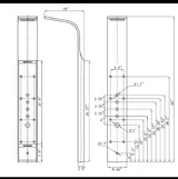 65 in. 8-Jet Rainfall Shower Panel System with Waterfall Shower Head and Shower Wand in Black Painted Stainless Steel