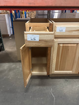 Hampton Assembled 12x34.5x24 in. Base Kitchen Cabinet with Ball-Bearing Drawer Glides in Natural Hickory