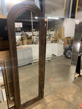 21 in. W x 64 in. H Arched Wooden Charcoal Framed Floor Mirror Standing Wall Mirror