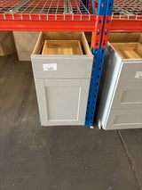 Shaker Dove Gray Stock Assembled Base Kitchen Cabinet with Ball-Bearing Drawer Glides (18 in. x 34.5 in. x 24 in.)