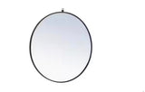 Timeless Home 36 in. W x 36 in. H Contemporary Metal Framed Round Black Mirror