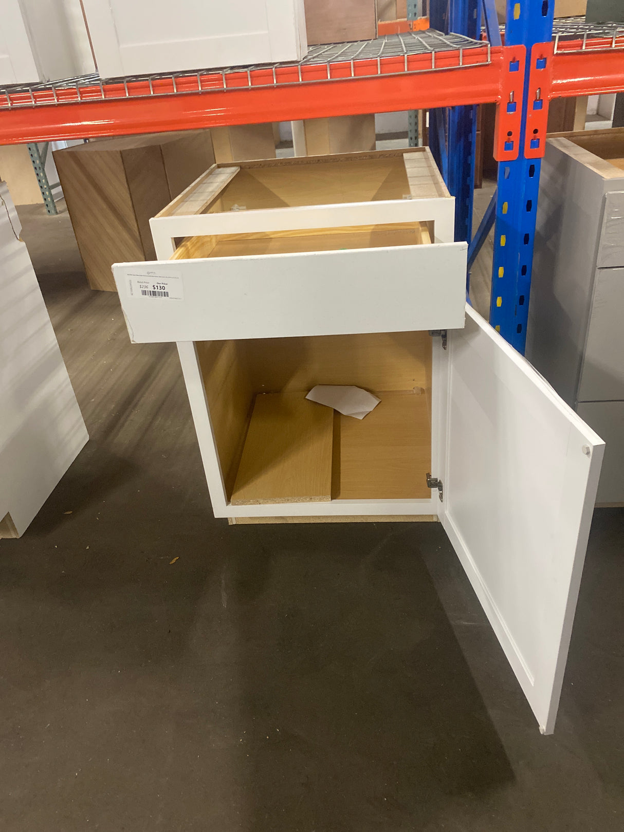 Westfield Feather White Shaker Stock Assembled Base Kitchen Cabinet (24 in. W x 23.75 in. D x 35 in. H)