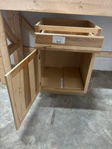 Hampton 24 in. W x 24 in. D x 34.5 in. H Assembled Base Kitchen Cabinet in Natural Hickory with Ball-Bearing Glides
