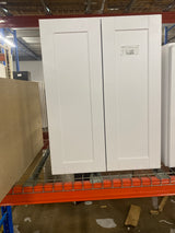 Shaker 27 in. W x 12 in. D x 36 in. H Assembled Wall Kitchen Cabinet in Satin White
