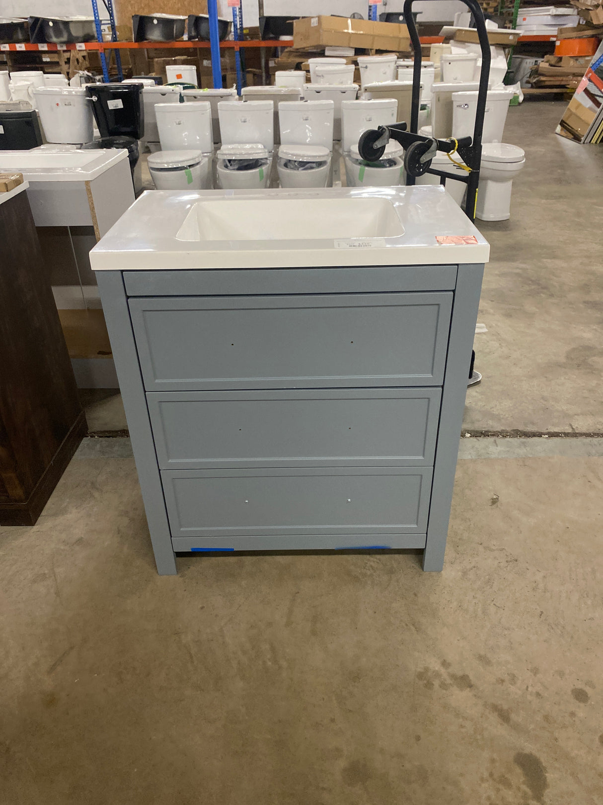 Hailey 31 in. Single Sink Laguna Blue Bath Vanity with White Cultured Marble Top (Assembled)