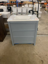 Hailey 31 in. Single Sink Laguna Blue Bath Vanity with White Cultured Marble Top (Assembled)