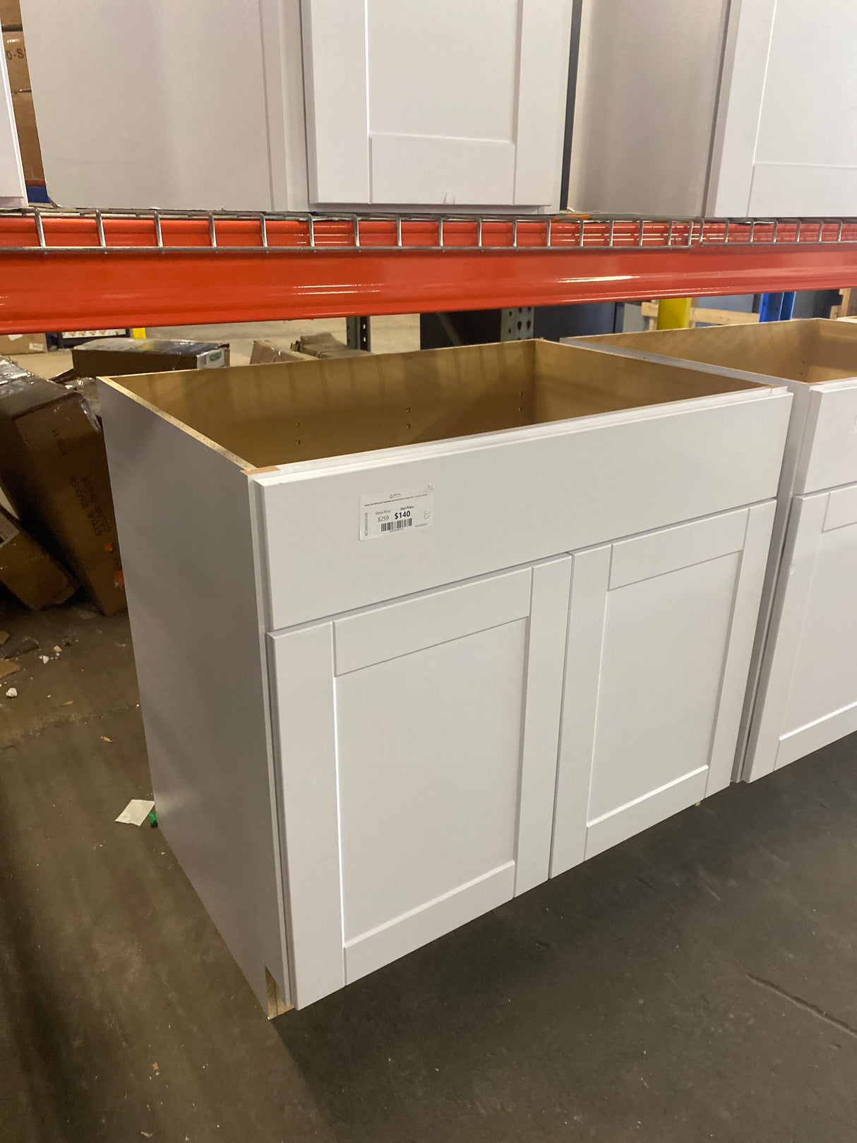 Shaker Satin White Stock Assembled Sink Base Kitchen Cabinet (36 in. x 34.5 in. x 24 in.)