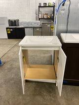 Everdean 25 in. W x 19 in. D x 34 in. H Single Sink Freestanding Bath Vanity in White with White Cultured Marble Top