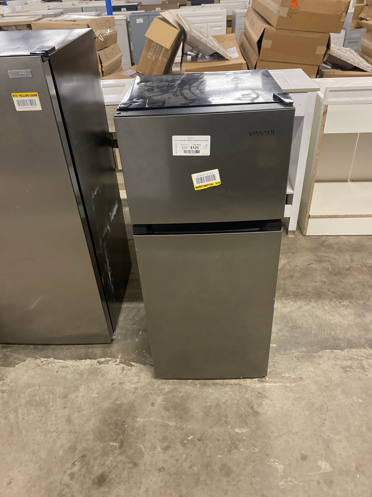 4.5 cu. ft. 2-Door Mini Refrigerator in Platinum Steel with Freezer