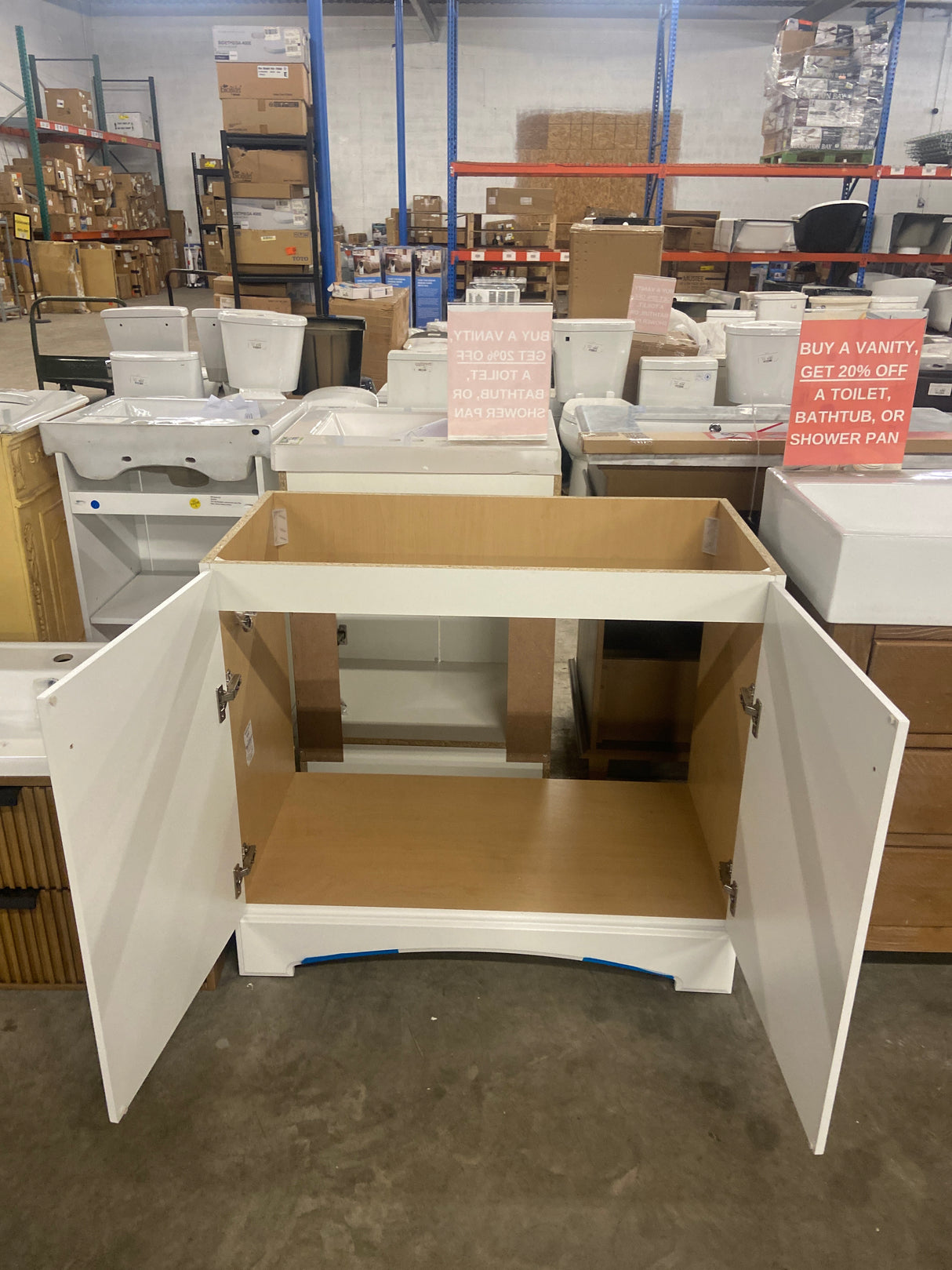 Glacier Bay 37 in. W x 19 in. D x 35 in. H Single Sink Freestanding Bath Vanity in White without Top