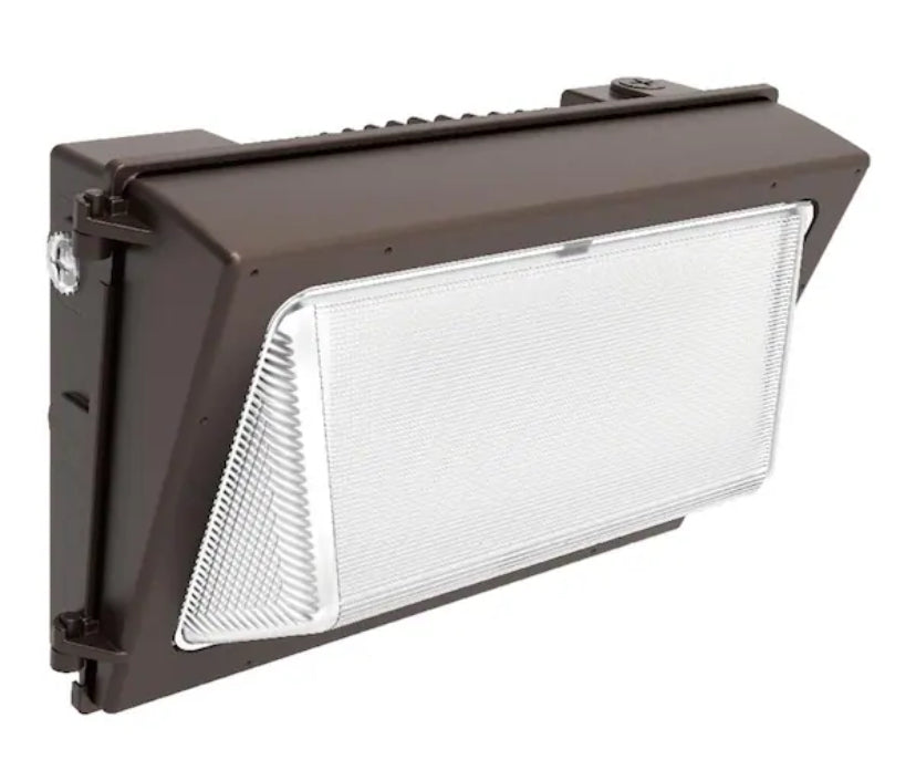 400-Watt Equivalent, Integrated LED Bronze Dusk to Dawn Wall Pack Light, 3000K-5000K