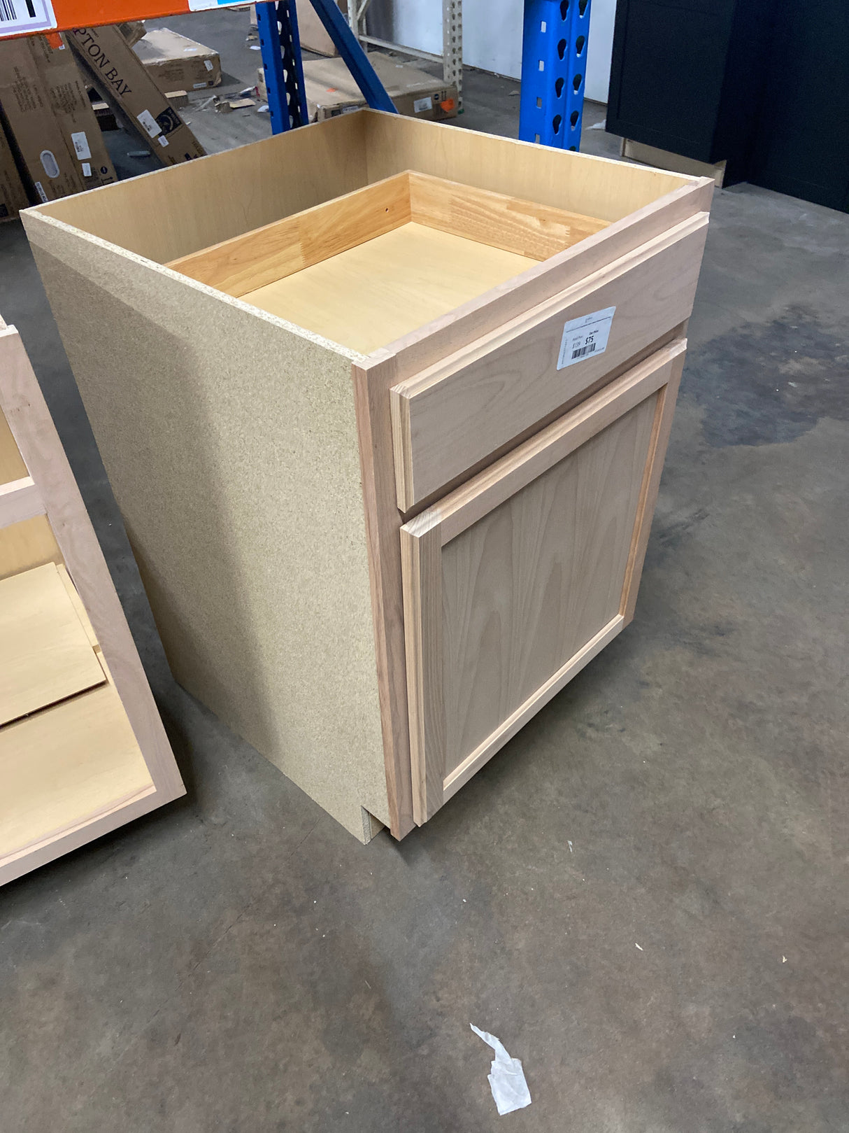 24 in. W x 24 in. D x 34.5 in. H Assembled Base Kitchen Cabinet in Unfinished with Recessed Panel
