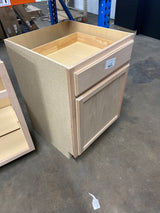 24 in. W x 24 in. D x 34.5 in. H Assembled Base Kitchen Cabinet in Unfinished with Recessed Panel