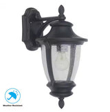 Wilkerson 14.13 in. 1-Light Hardwired Black Outdoor Wall Light Lantern Sconce with No Bulb Included