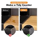 Stainless Steel Stove Gap Covers (2-Pack), Stove Gap Filler for Kitchen Oven Counter Side Gap, Range Trim Kit, Black