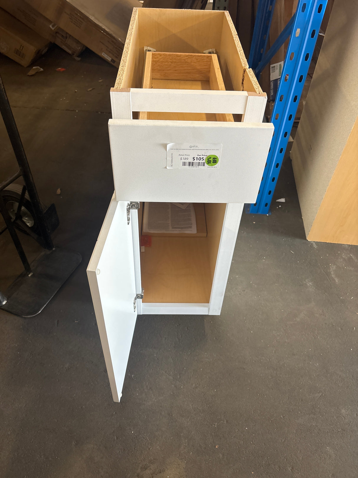 Shaker Satin White Stock Assembled Base Kitchen Cabinet with Ball-Bearing Drawer Glides (12 in. x 34.5 in. x 24 in.)