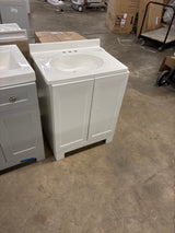 Oakley 25 in. Single Sink White Bath Vanity with White Cultured Marble Top (Assembled)