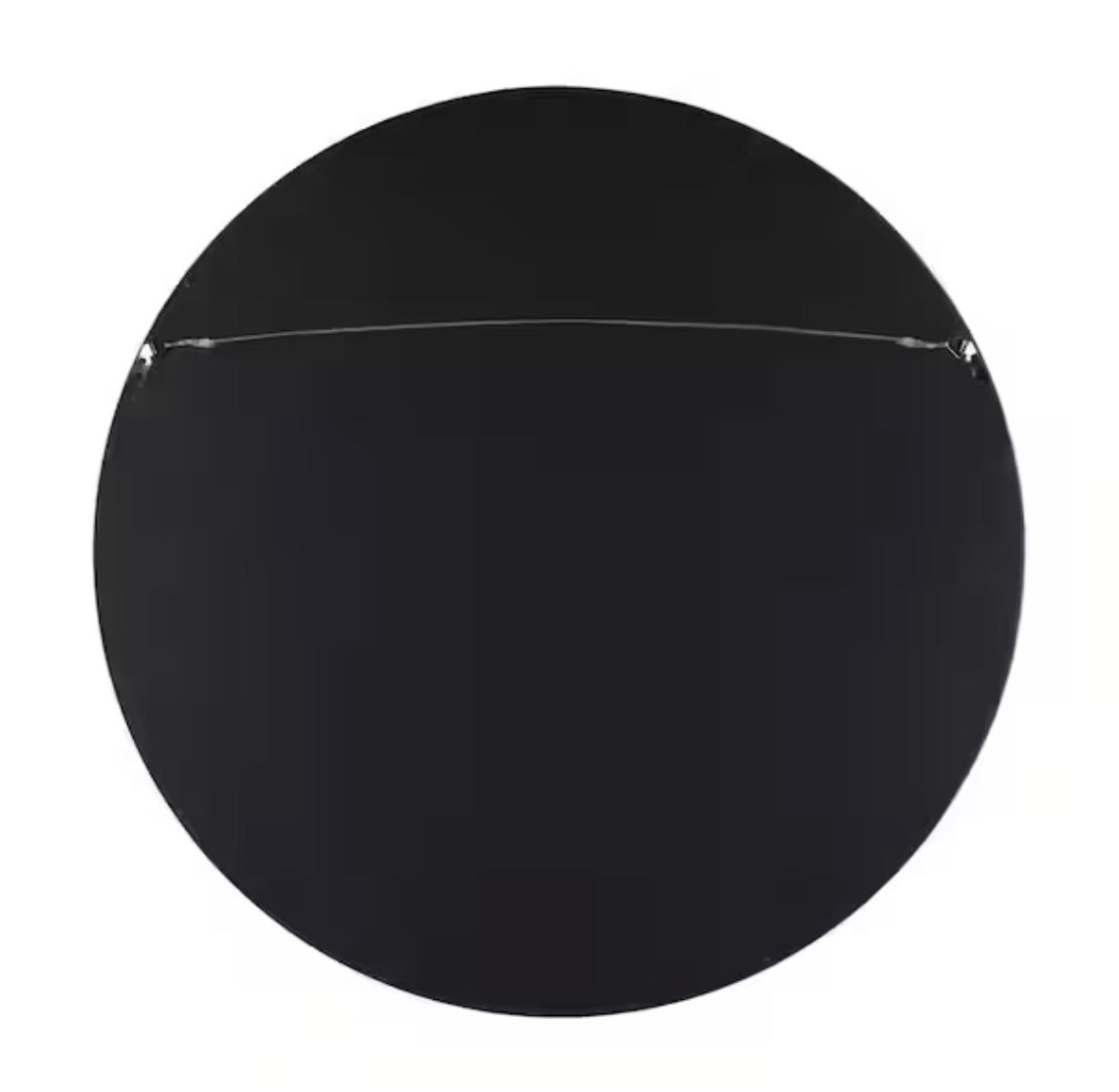 Medium Round Walnut Brown Contemporary Mirror (30 in. H x 30 in. W)