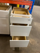 Westfield 18 in. W x 23.75 in. D x 35 in. H Shaker Stock Drawer Base Kitchen Cabinet in Feather White