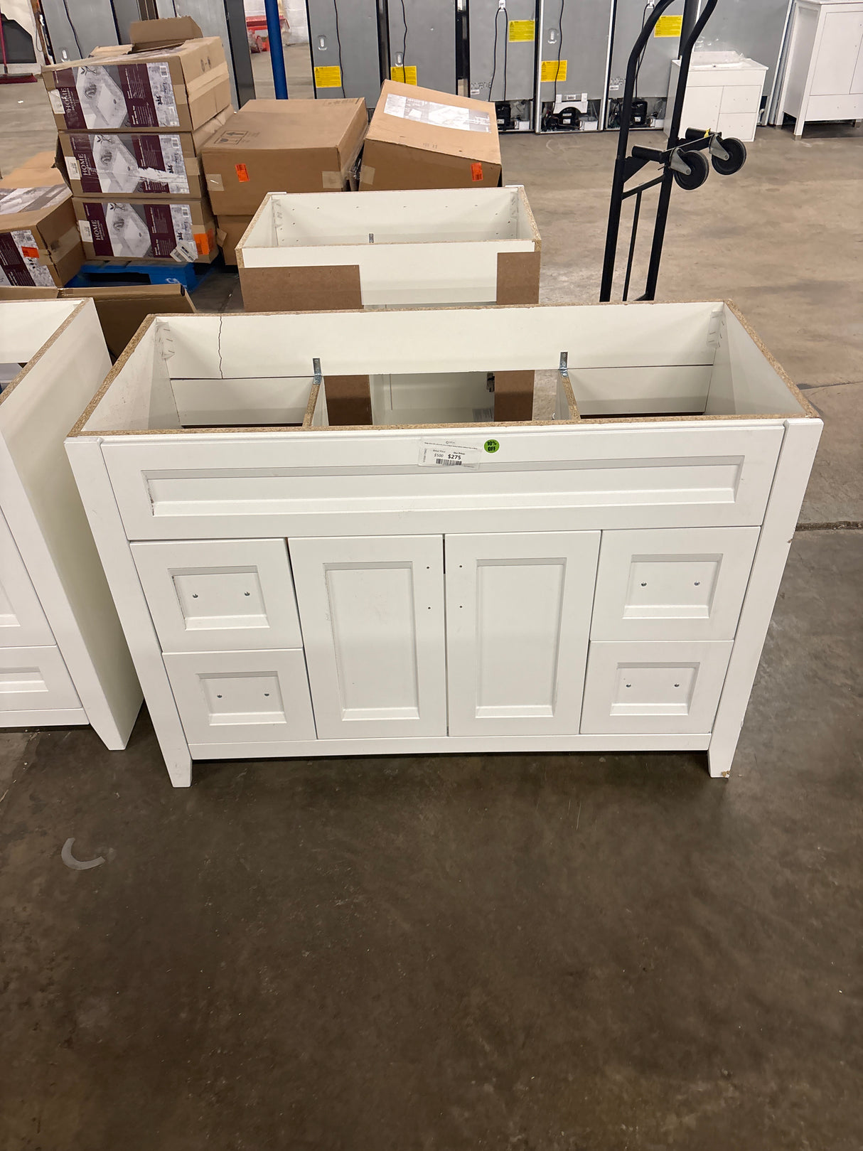 Ridge 48 in. W x 22 in. D x 34 in. H Bath Vanity Cabinet without Top in White