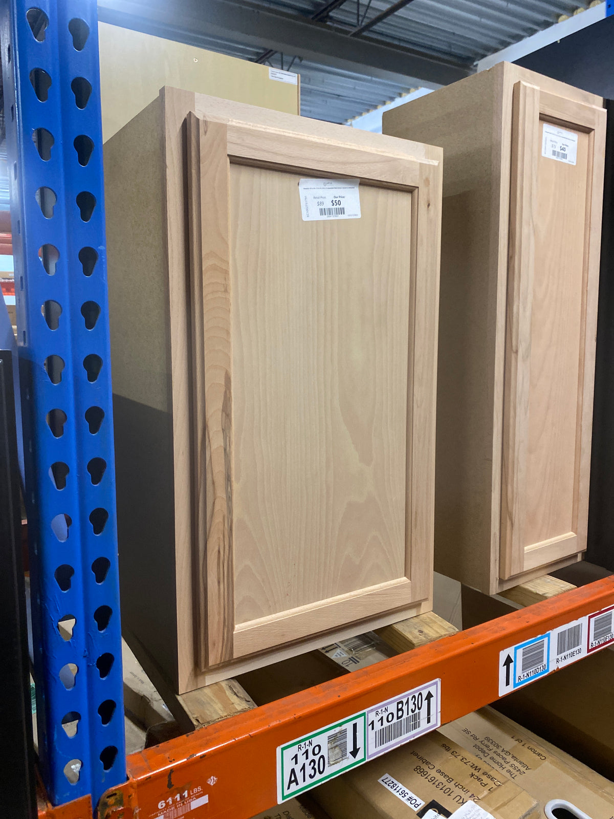 Hampton 18 in. W x 12 in. D x 30 in. H Assembled Wall Kitchen Cabinet in Unfinished