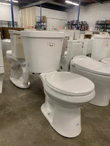 2-piece 1.1 GPF/1.6 GPF Dual Flush Round Toilet in White