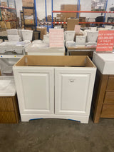 Glacier Bay 37 in. W x 19 in. D x 35 in. H Single Sink Freestanding Bath Vanity in White without Top