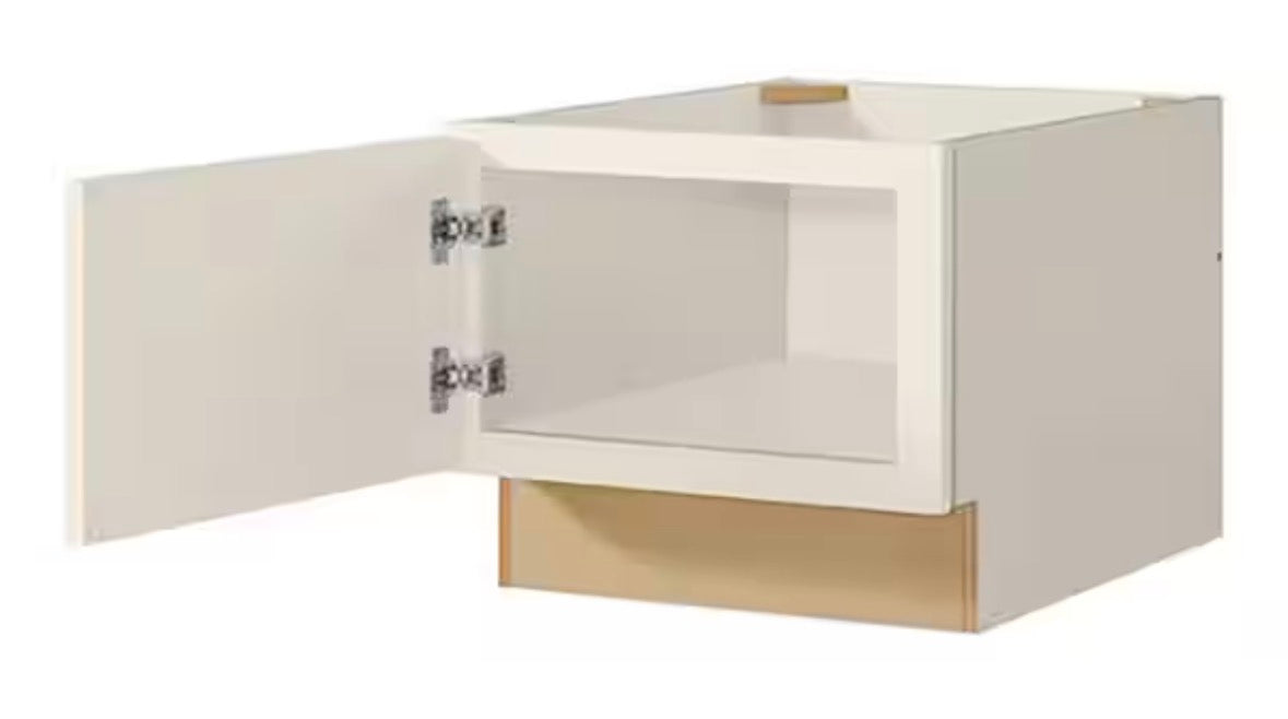 Leyton 18 in. W x 24 in. D x 16.5 in H Ready To Assemble Plywood Slim Shaker Bench Base Kitchen Cabinet in Antique White