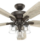 Newbury 60 in. Onyx Bengal Ceiling Fan with LED Light Kit and Remote