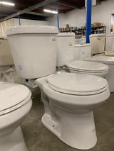 2-piece 1.1 GPF/1.6 GPF Dual Flush Round Toilet in White