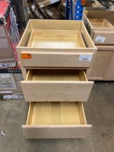 24 in. W x 24 in. D x 34.5 in. H Assembled Drawer Base Kitchen Cabinet in Unfinished with Recessed Panel