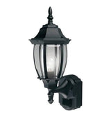Alexandria 17.3 in. Black Farmhouse 180-Degree Motion Sensor Outdoor 1-Light Wall Sconce
