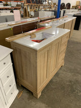 Sinita 42 in. W x 19 in. D 34 in. H Single Sink Bath Vanity in Natural Oak with White Engineered Stone Top