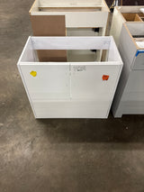 Alessio 32 in. Single Sink PVC White Standing Bath Vanity with White Sintered Stone Top Assembled