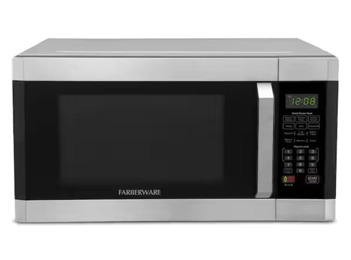 1.6 cu. Ft. 1100- Watt Countertop Microwave Oven with Smart Sensor in Stainless Steel with Platinum