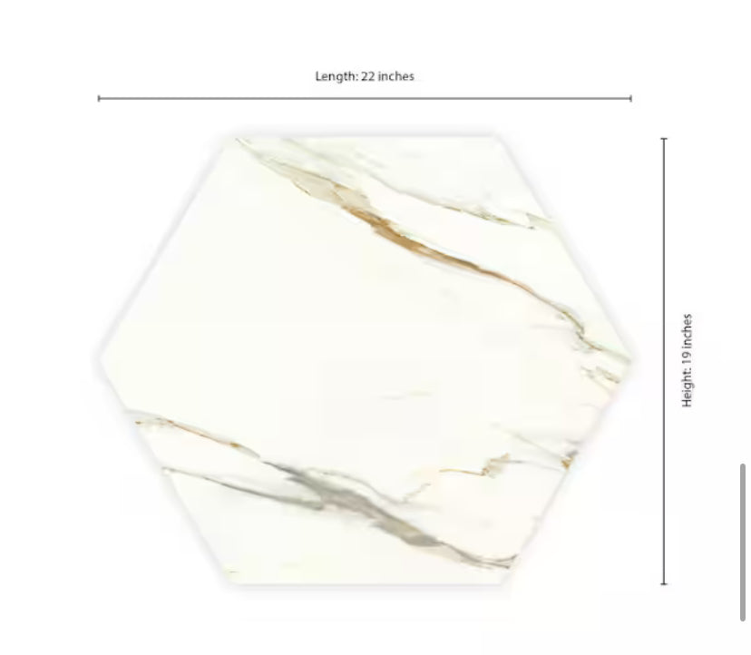 Genesis White 19 in. x 22 in. Matte Porcelain Marble Look Floor and Wall Tile (12.9 sq. ft./Case)