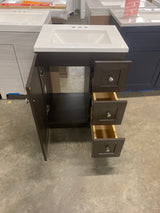 Bannister 25 in. Single Sink White Bath Vanity with Granite-Look Colorpoint White Cultured Marble Top (Assembled)